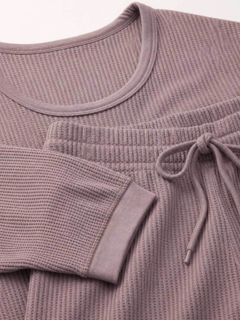 Waffle-Knit Pajama Set detail