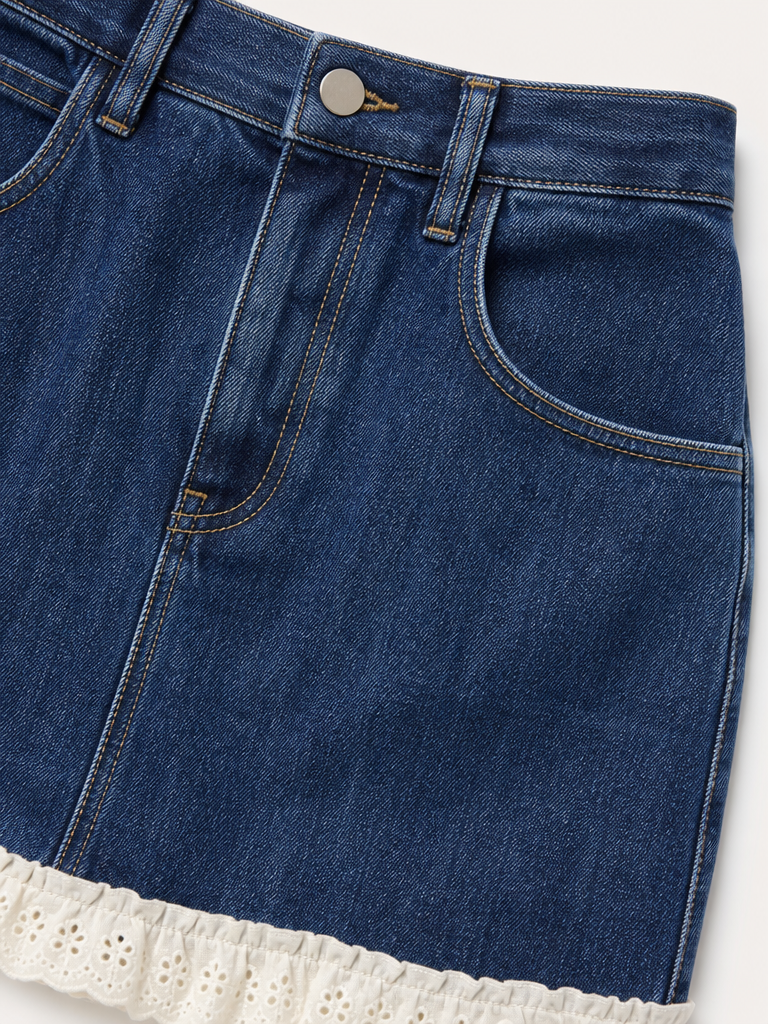 Denim Mini Skirt detail