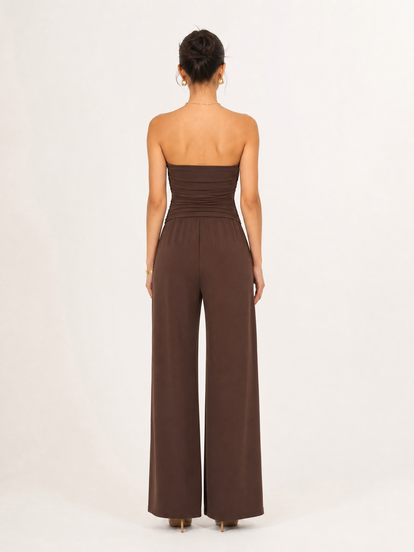 Halter Backless Midi Dress back view