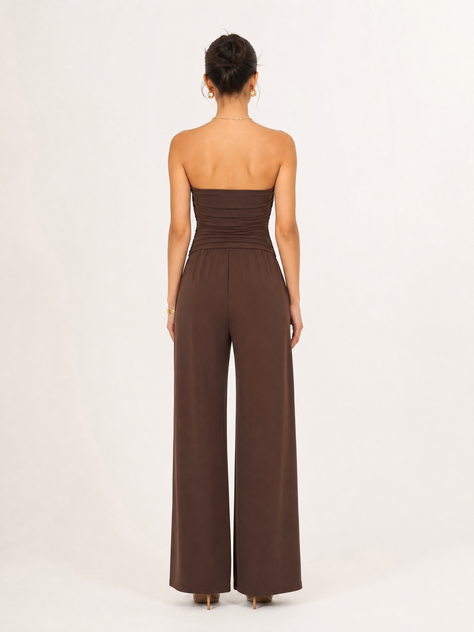 Halter Backless Midi Dress back view
