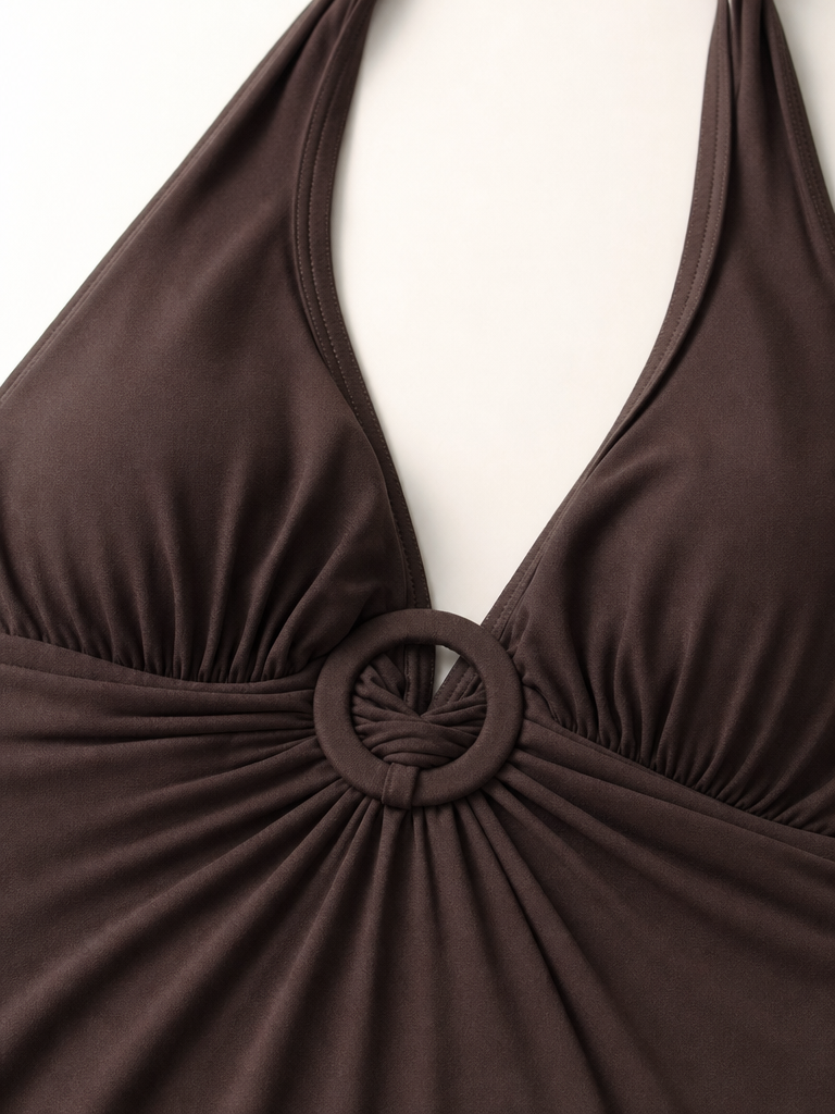 Halter Backless Midi Dress detail