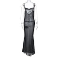 Sheer Polka Dot Mesh Maxi Dress