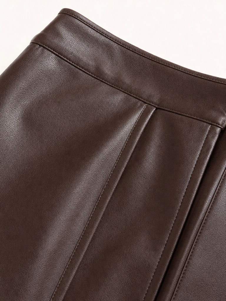 Faux-Leather Mini Skirt detail