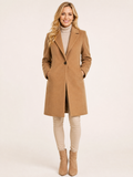 Wool-Blend Long Coat on the LUNETTE model