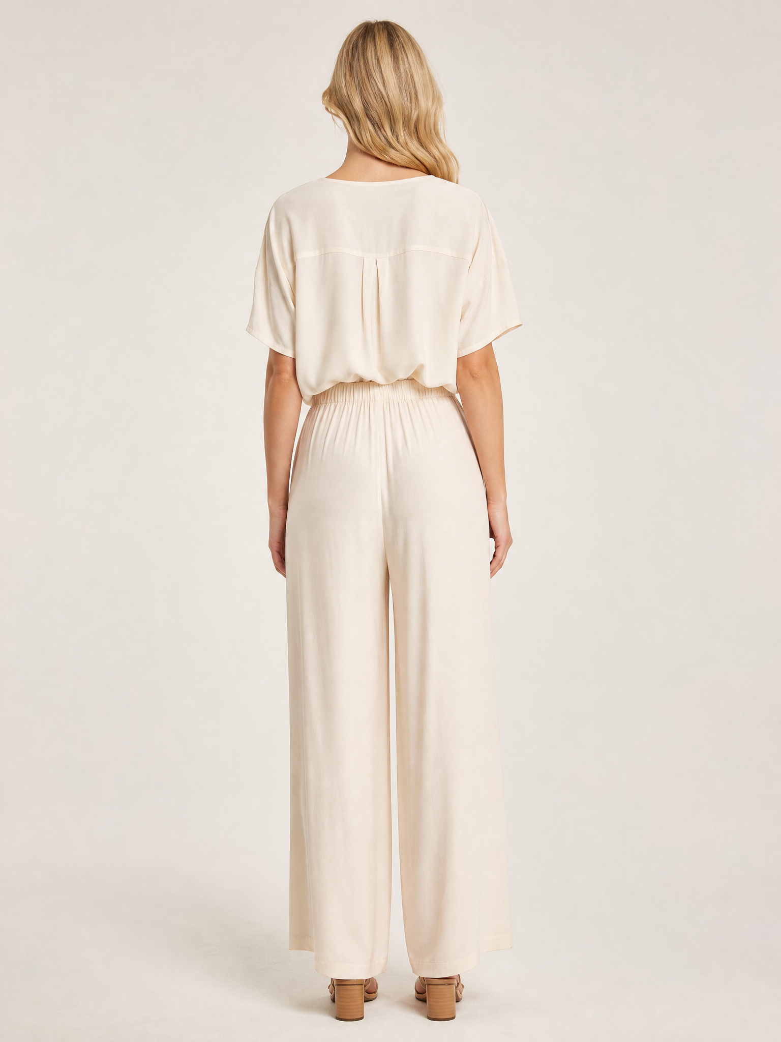 Tie-Front Cropped Polo back view