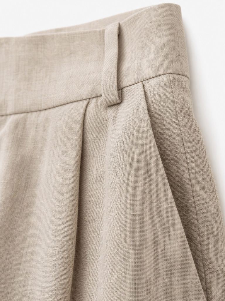 Wide-Leg Linen Trousers detail