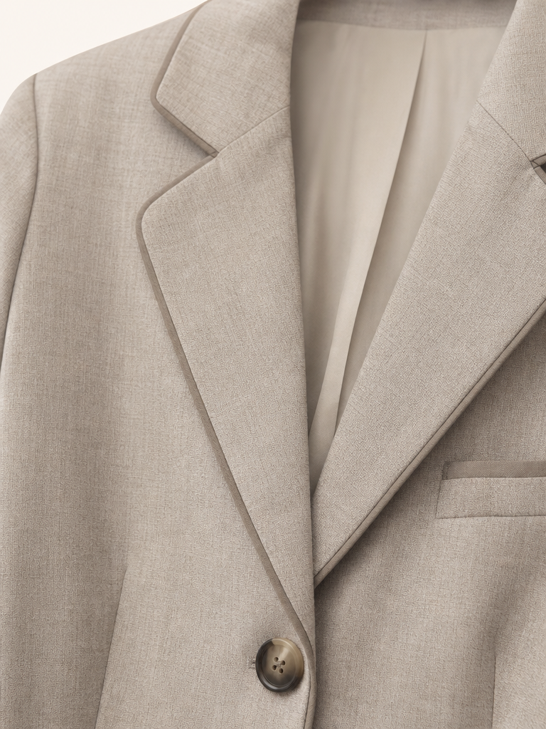 Oversized Single-Button Blazer detail