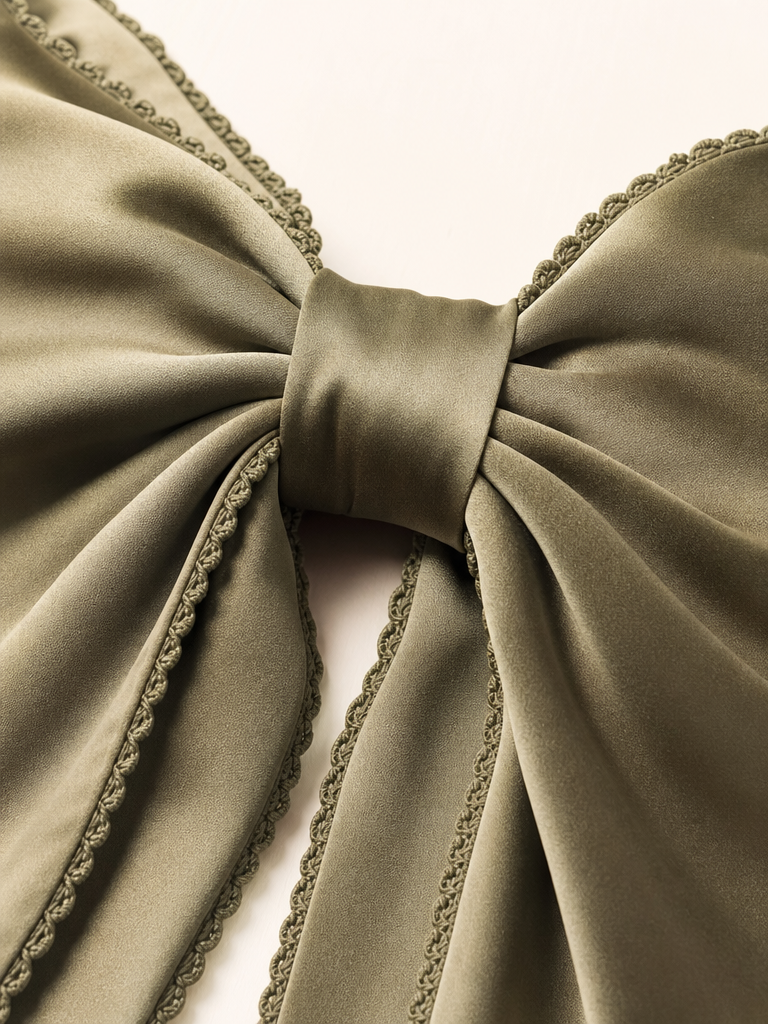 Oversized Satin Hair Bow detail