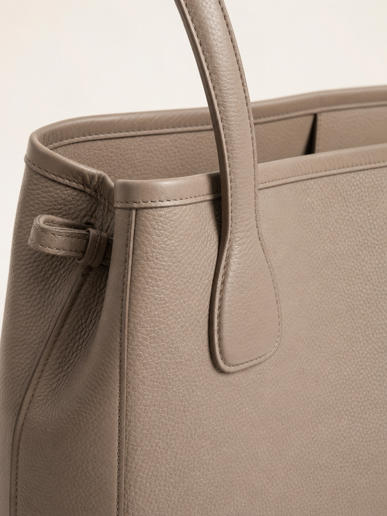 Quiet-Luxury Leather Tote detail
