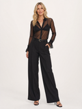 Sheer Mesh Blouse on the LUNETTE model