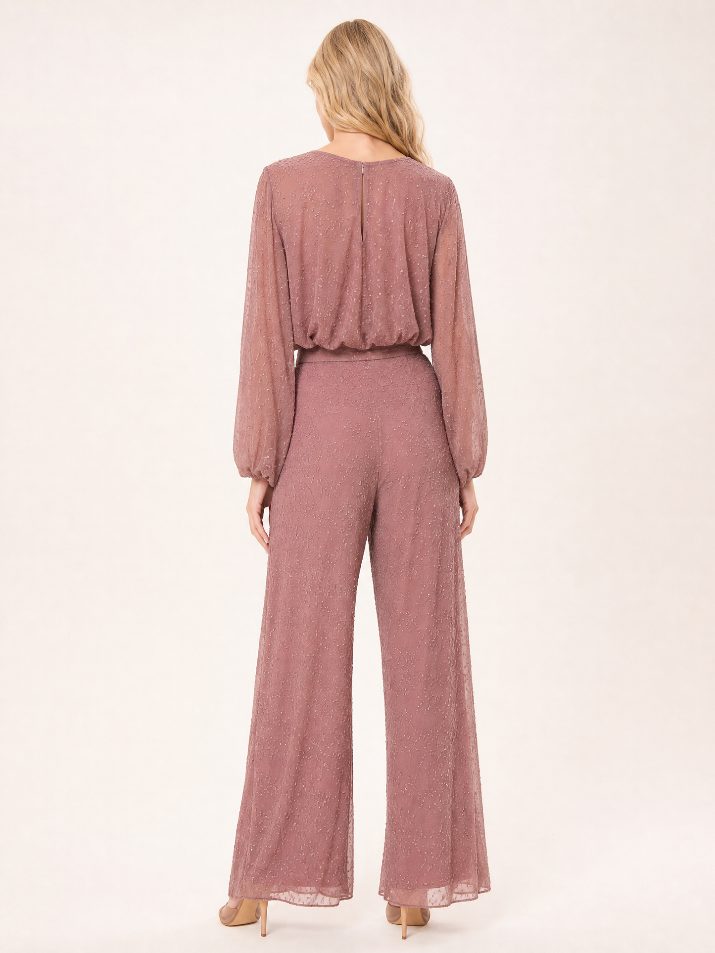 Satin Button-Up Pajama Set back view