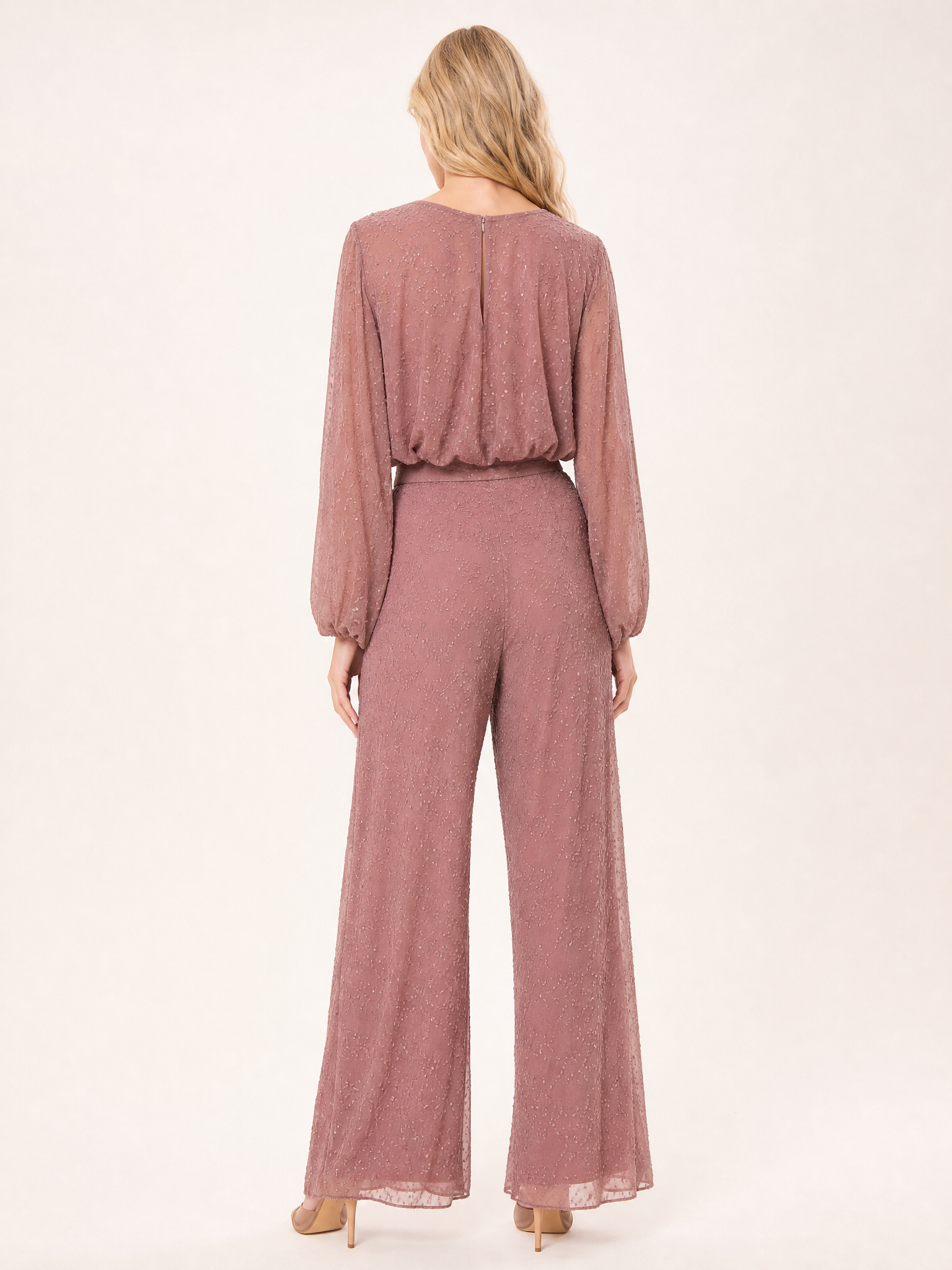 Satin Button-Up Pajama Set back view