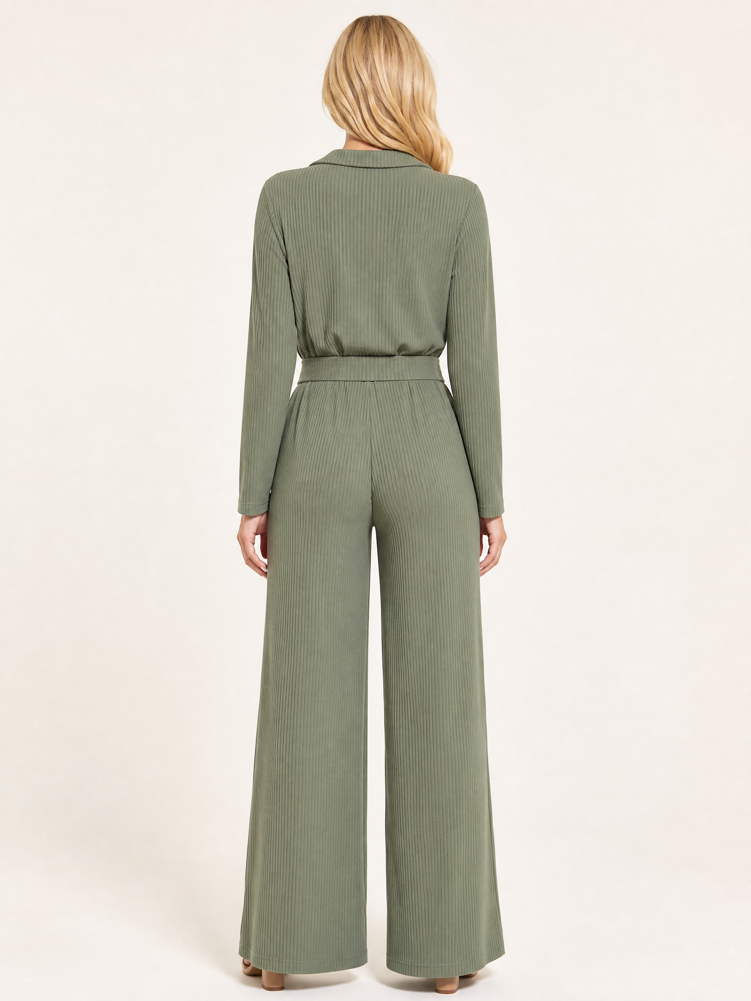 Linen Drawstring Pants back view