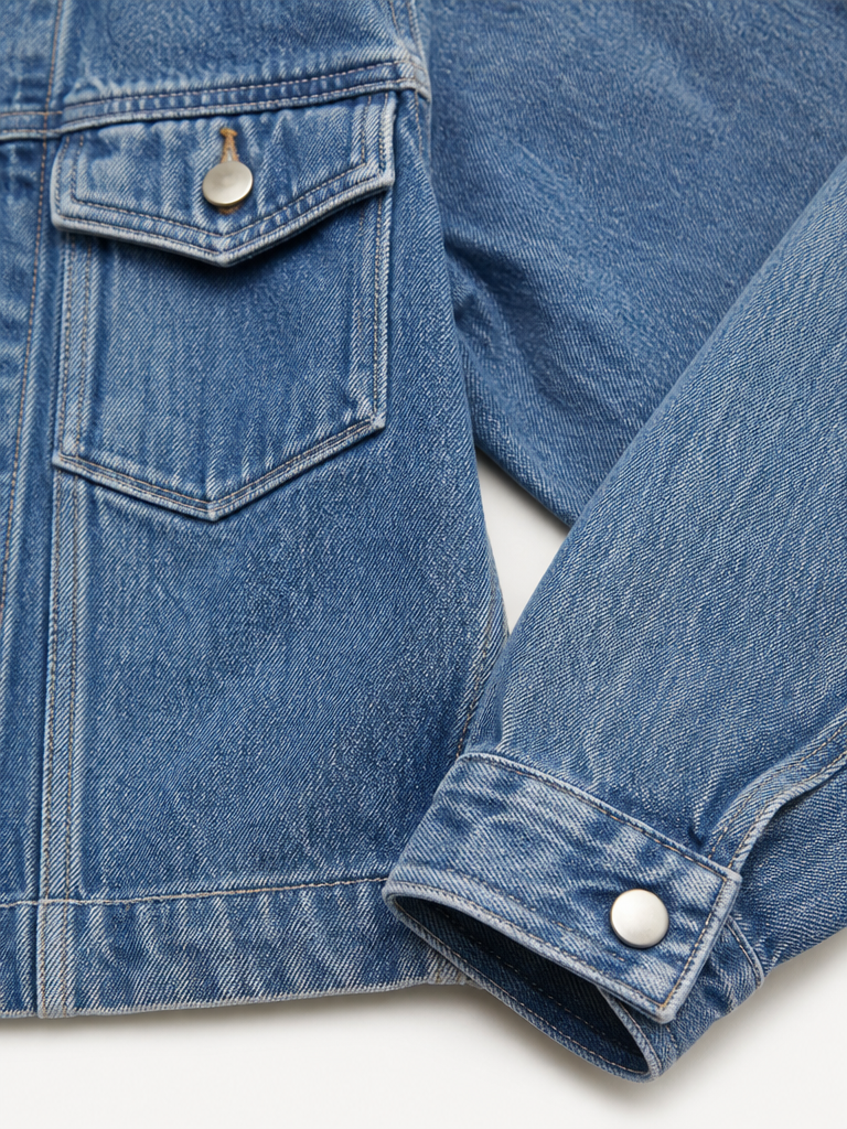 Cropped Denim Trucker Jacket detail