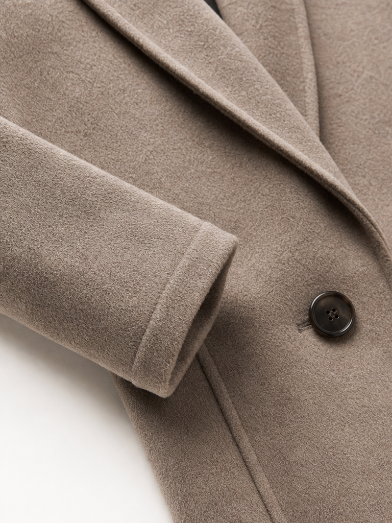 Wool-Blend Long Coat detail