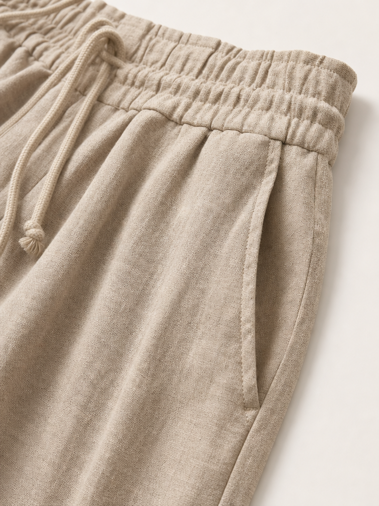 Linen Drawstring Pants detail