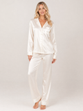 Satin Button-Up Pajama Set on the LUNETTE model