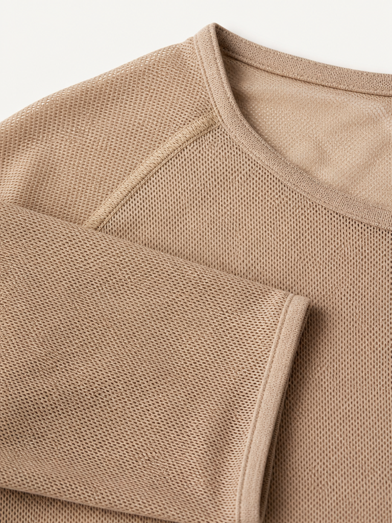 Mesh Long-Sleeve Layer Top detail