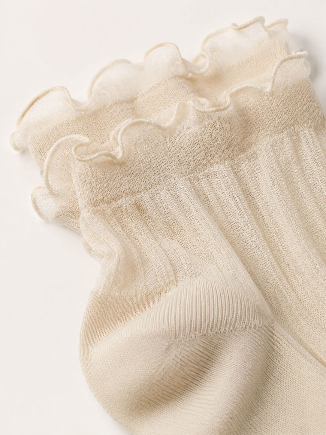 Sheer Ruffle Crew Socks detail