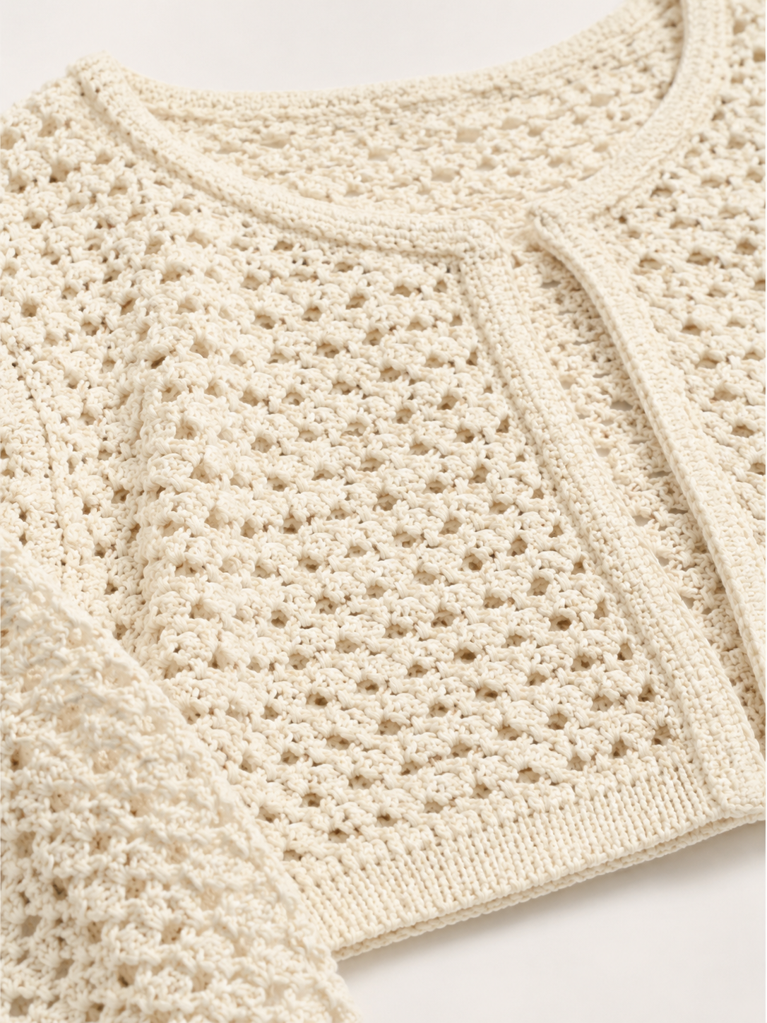 Crochet Cropped Cardigan detail