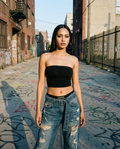 Low-Rise Baggy Jeans Y2K on LUNETTE brand model