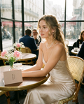Satin Slip Midi Dress on LUNETTE brand model
