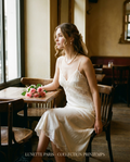 Lace-Trim Slip Dress on LUNETTE brand model